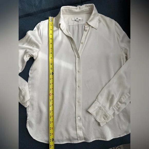 Banana Republic The Perfect Silk Shirt 100% Silk Cream Size S - Picture 12 of 14
